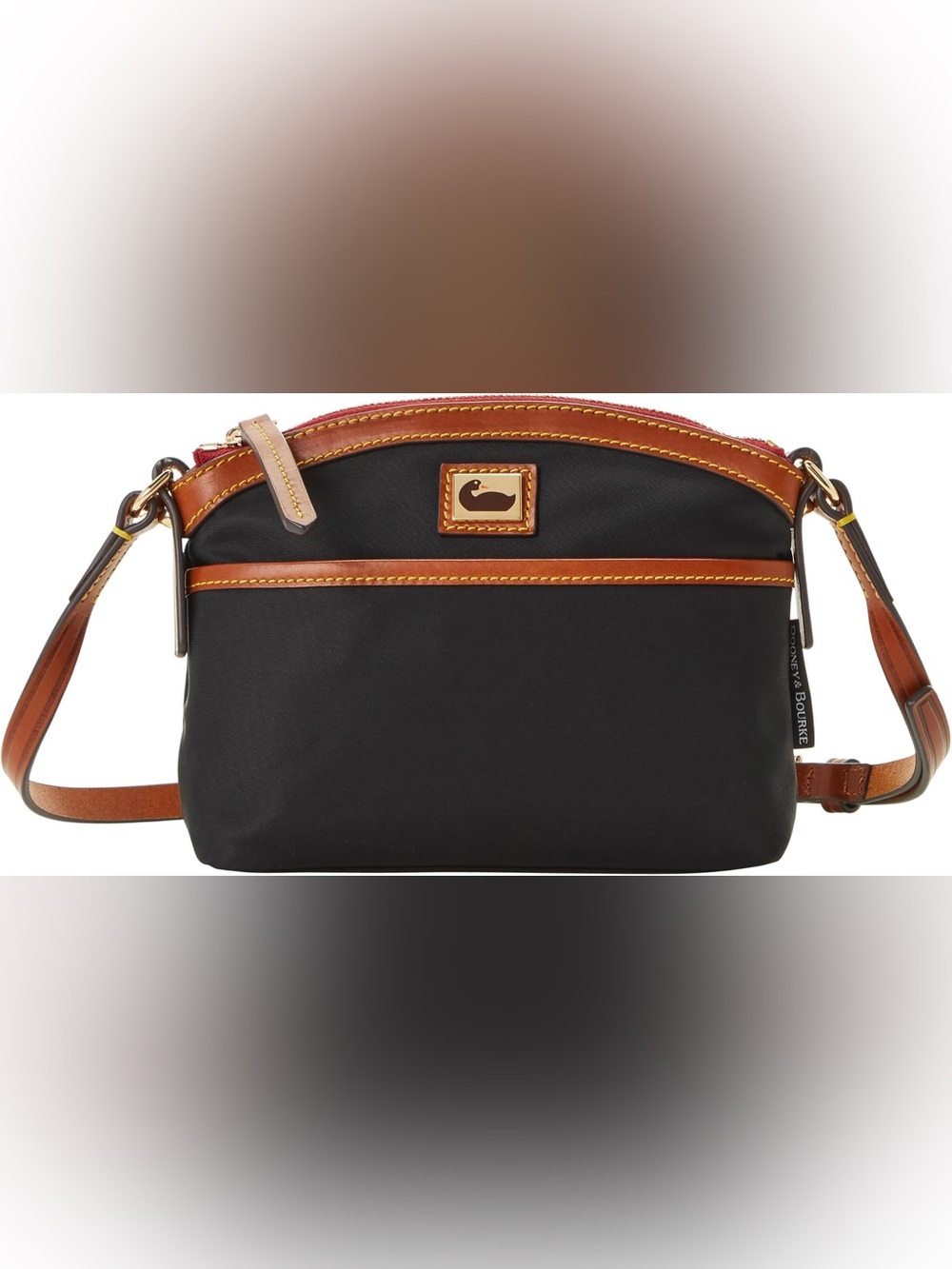 Dooney & Bourke Wayfarer Domed Crossbody Black Nylon Leather Trim